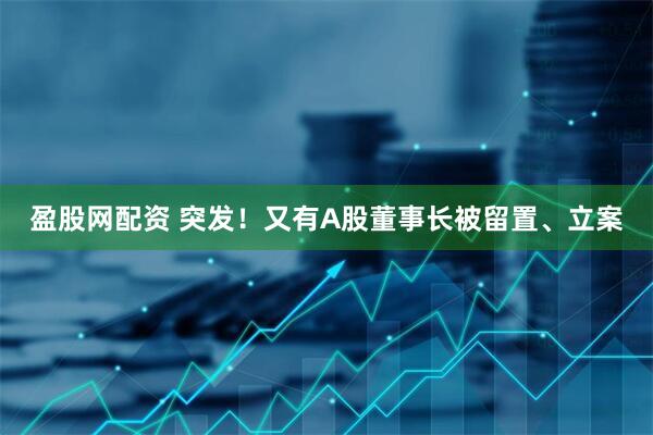 盈股网配资 突发！又有A股董事长被留置、立案