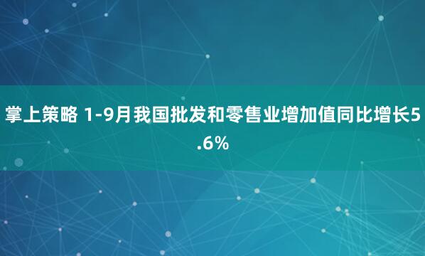 掌上策略 1-9月我国批发和零售业增加值同比增长5.6%